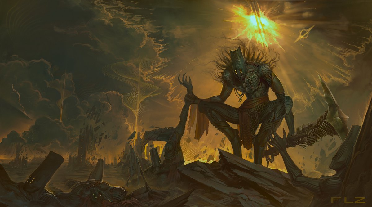 Flauzino_FLZ's tweet image. — None escape my wrath. Not even the little ones. (...) A SHATTERED sky. A planet CONVULSING. TEARING apart.
Lubrae... in RUINS. 

#DestinyArt  #DestinyTheGame #AOTW