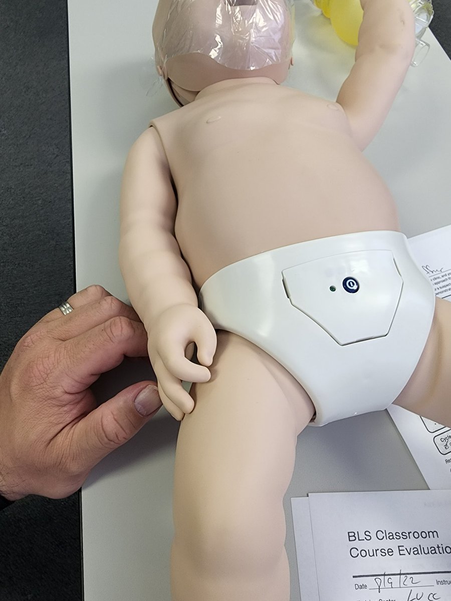 hughtrain's tweet photo. Its BLS recert day........my infant mannequin is playing the circle game #HitSomeone https://t.co/IzCWsJYA5C