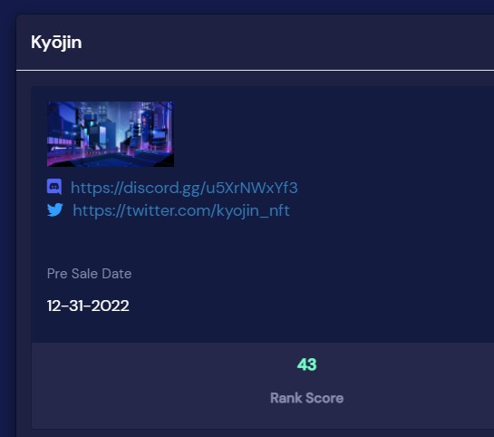 NftVisor's tweet photo. Kyōjin @kyojin_nft

See growth statistics at

https://t.co/1fbga2Usm3

#nftvisor
#nfts #upcomingnfts https://t.co/RNU7HvdNVK