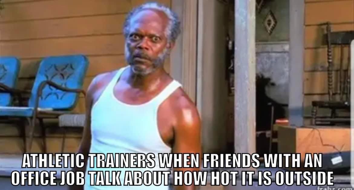 ALATA_Inc's tweet photo. Football season is brutal y’all! 

#staysafe #stayhydrated #athletes #football #footballseasonishere #athletictraining #athletictrainingproblems #alabamaheat #alabamaheataintnojoke https://t.co/eLVhYsA8mi
