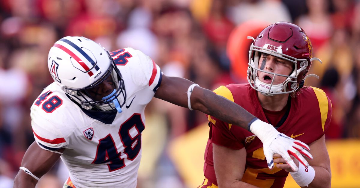 NCAAFNation247's tweet photo. ● LB Spotlight ●
Jerry Roberts - Arizona
• Roberts has been an excellent player for the Wildcats. In his career he has 127 Tackles, 11.5 Tackles for Loss, 3 Sacks and 1 Forced Fumble. https://t.co/KbwlEpiDkf