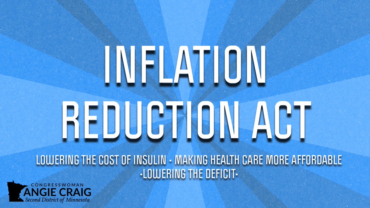 RepAngieCraig's tweet photo. This week the House will bring the Inflation Reduction Act to a vote. This bill will make historic investments in affordable health care, protecting our climate and lowering the deficit. I cannot wait to send this bill to the White House for signing. https://t.co/TR9cQSVYUO