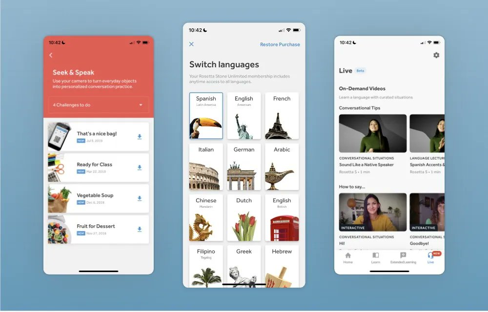 Rosetta Stone iOS app - 35 screenshots screenlane.com/post/ios/roset…