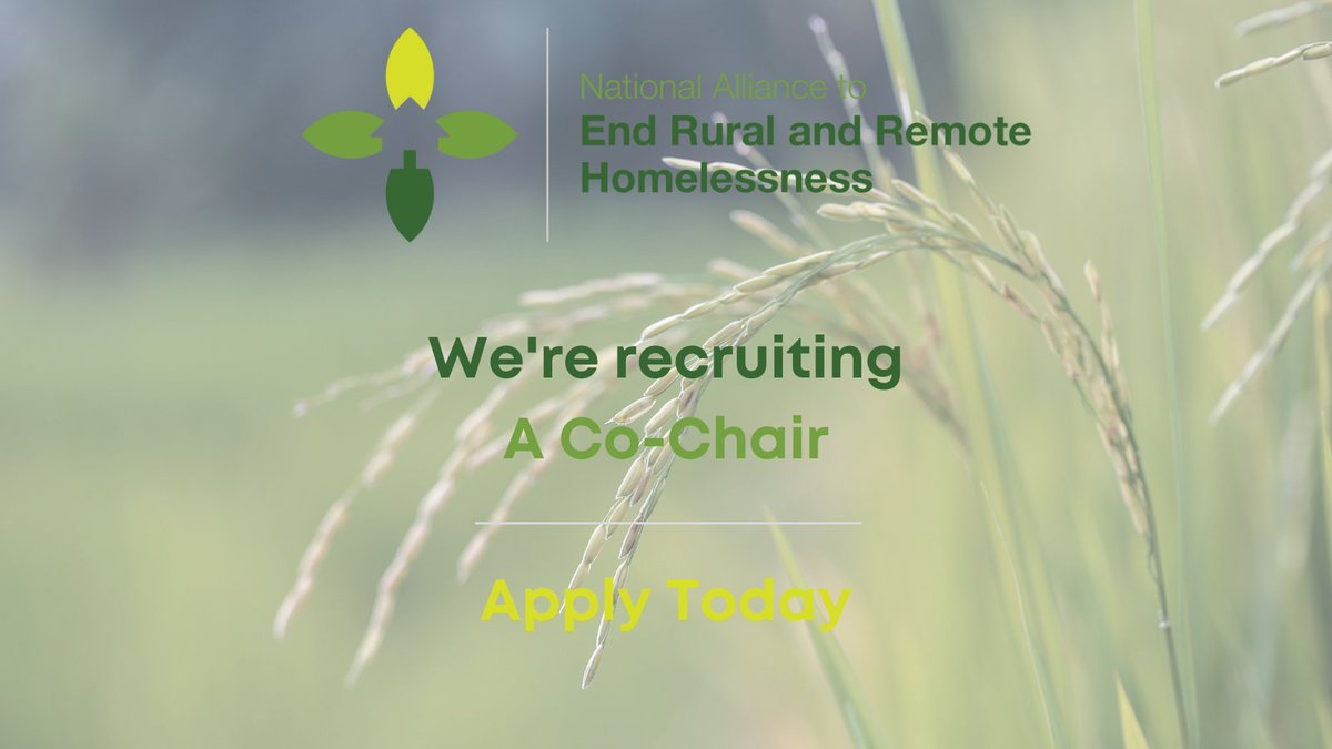 Want to make a difference?  We're recruiting a co-chair to join our committee. Let's end homelessness in Northern, rural and remote communities in Canada together!  

Discover more: loom.ly/xk6CmvU 

#joinus #cochair #makeadifference #volunteer