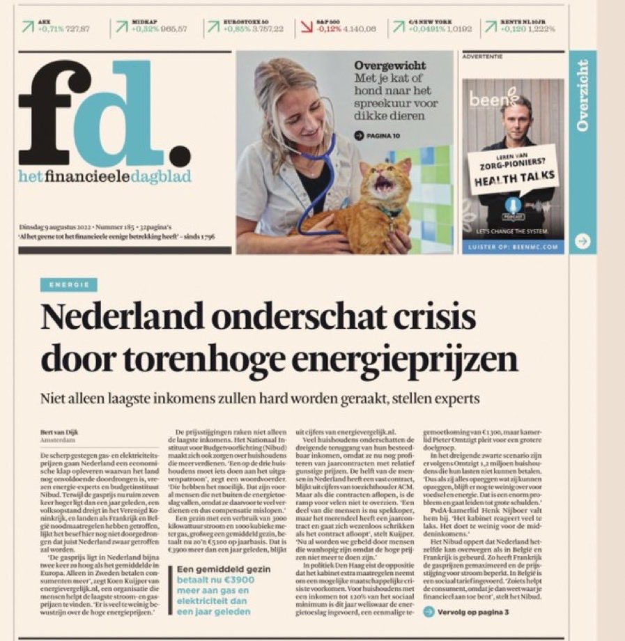 De uitspraak dat ‘we moeten beseffen dat we samen een stukje armer zullen worden’ is wel het toonbeeld van gebrek aan urgentie en besef waar we als samenleving op af stevenen. 

Wat is het plan? Waar staan we als land in deze crisis? Waar is het kabinet, waar is ⁦<a href="/MinPres/">Dick Schoof</a>⁩?