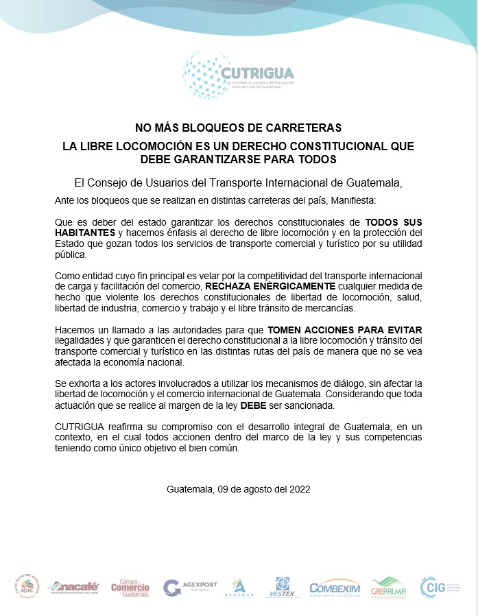 CUTRIGUA's tweet photo. COMUNICADO https://t.co/AnstBpjpMv