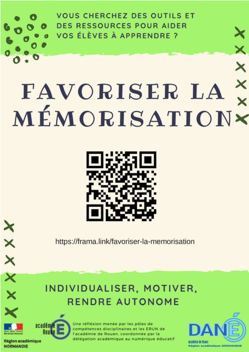 #Enseignement #numérique Quels outils numériques adopter pour favoriser la mémorisation des contenus? Article évolutif de <a href="/ac_normandie/">Académie de Normandie</a> numeriques.ac-normandie.fr/?Favoriser-la-…