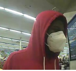 FBIHouston's tweet photo. #WANTED 'Little Red Robbing Hood' for 8/6 robbery of First Convenience Bank at 5367 Antoine Dr. Suspect is described as a black man in his late teens to early 20s. He wore a red hooded sweatshirt, black pants, and a white N95 face mask. Call 713-222-TIPS @CrimeStopHOU #HouNews https://t.co/Z6Ykobkdpw