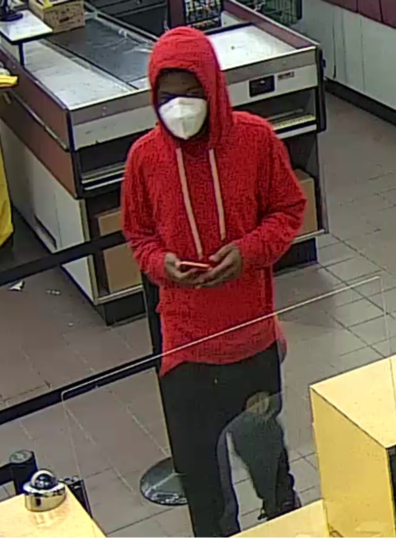 FBIHouston's tweet photo. #WANTED 'Little Red Robbing Hood' for 8/6 robbery of First Convenience Bank at 5367 Antoine Dr. Suspect is described as a black man in his late teens to early 20s. He wore a red hooded sweatshirt, black pants, and a white N95 face mask. Call 713-222-TIPS @CrimeStopHOU #HouNews https://t.co/Z6Ykobkdpw