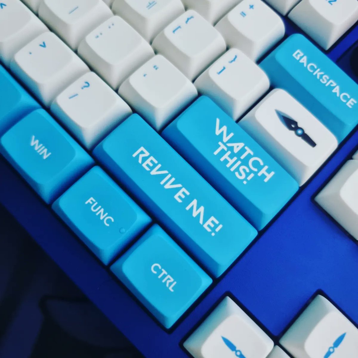 RBEstenzo's tweet photo. Jett inspired keyboard build #Valorant #ReviveMeJett #MechanicalKeyboard https://t.co/0N30XbDIrJ