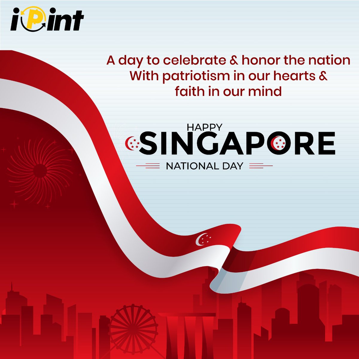 ipintofficial's tweet photo. A celebration of patriotism, prosperity &amp; harmony, honoring the ones who stood by the nation's side and brought Singapore to liberty! 💯✨
iPint wishes you A HAPPY INDEPENDENCE DAY 🇸🇬
#HappyIndependenceDay #singapore #iPint #crptorevolution #crptoworld #cryptocurrency #gateway https://t.co/J0tFaXIt4w
