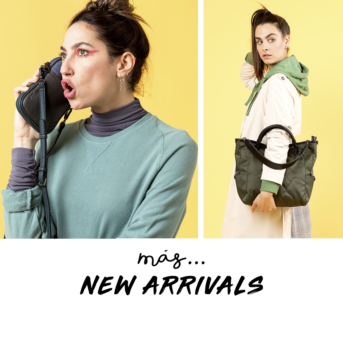 💖 ¡Hola New Arrivals! Descubre el avance de la nueva colección de accesorios funcionales y trendy, como este mini bag en fieltro y este shopper conferccionado con materiales reciclados 💖 Compra ahora ➡ bit.ly/3oZRz9Z
