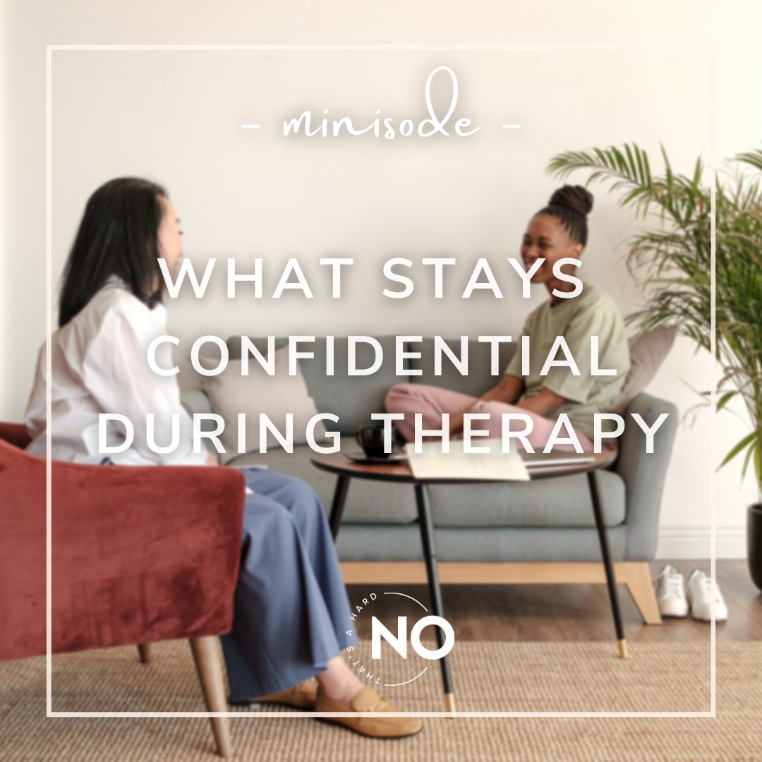 HardNoPodcast's tweet photo. What expectations can you have of confidentiality and privacy in therapy - and when may it be breached? #MentalHealth #HardNoPodcast https://t.co/PrSKHSx2xq