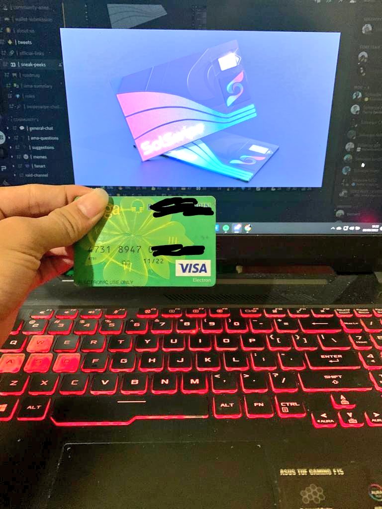 @solswipecard This is a debit card, but you pay with Solana. Firstly, the team. Team is filled with my fellow Singaporeans and all are OGs in the space, they're definitely prepared and capable of attaining the goals that they've set for solswipe.
#solswipecard #SwipeSwipe