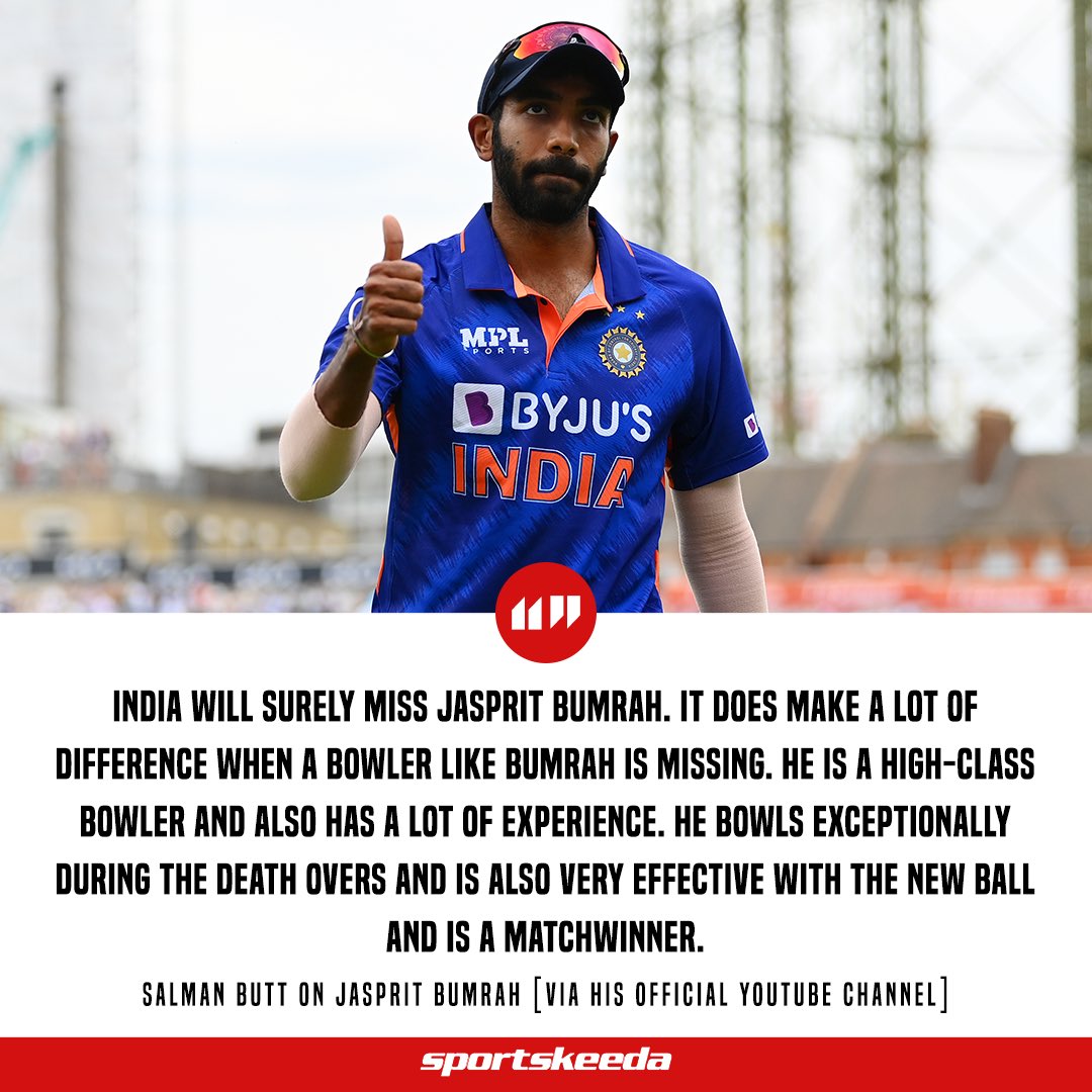 Former Pakistan skipper Salman Butt believes that India will miss Jasprit Bumrah during the Asia Cup ❌🇮🇳 #India #Pakistan #CricketTwitter