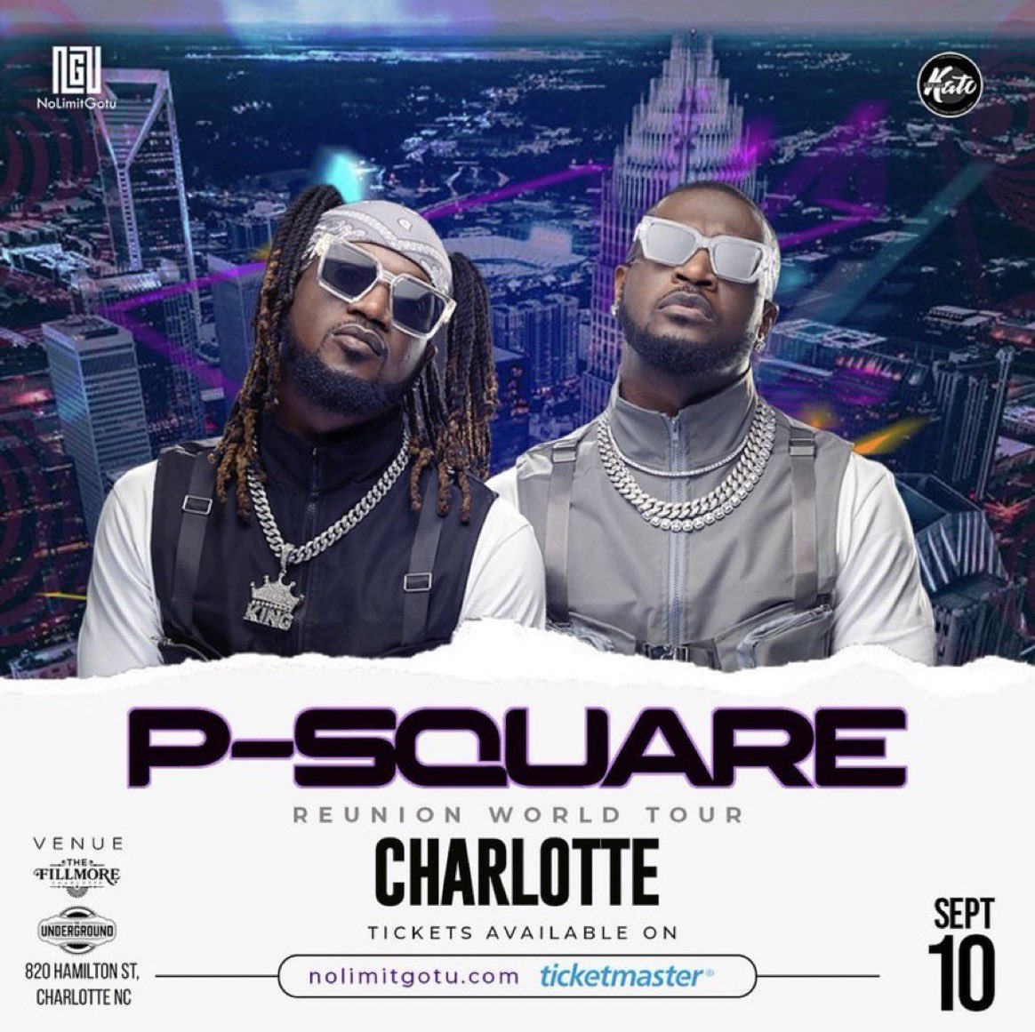 PeterPsquare's tweet photo. 🇺🇸 CHARLOTTE 🇺🇸 10th September 🔥🎼🎙 #Psquare100CitiesWorldTour 🌏🌎 https://t.co/LytvivHxI9