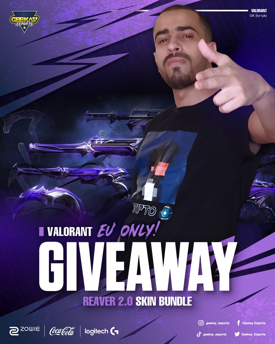 AbdoSalem74's tweet photo. REAVER 2.0 Bundle GIVEAWAY ‼️

TO ENTER:

- Follow
@AbdoSalem74 
@Geekay_Esports

- Like &amp; Retweet
- Tag 3 Friends

Ends on: 15th August

#GK_FTW #VALORANT
#valorantgiveaway https://t.co/89mFO4tptK