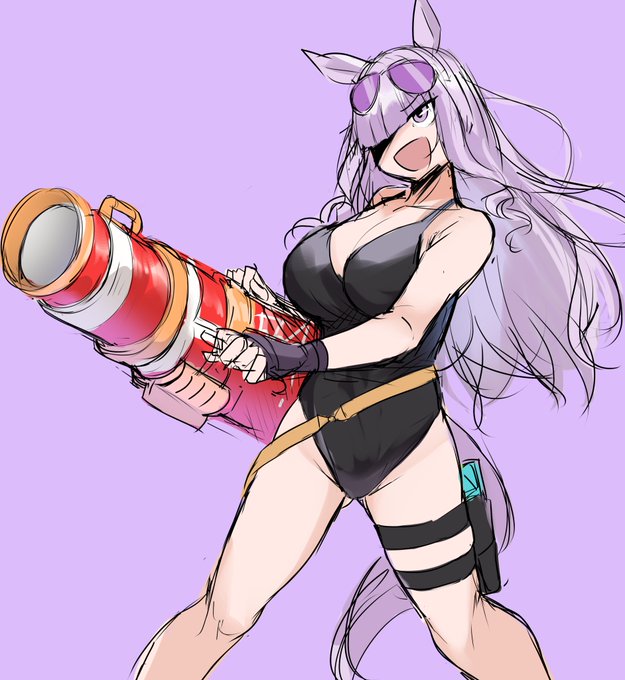 #ウマ娘
水着ゴルシこんな感じだった気がする(うろ覚え) 