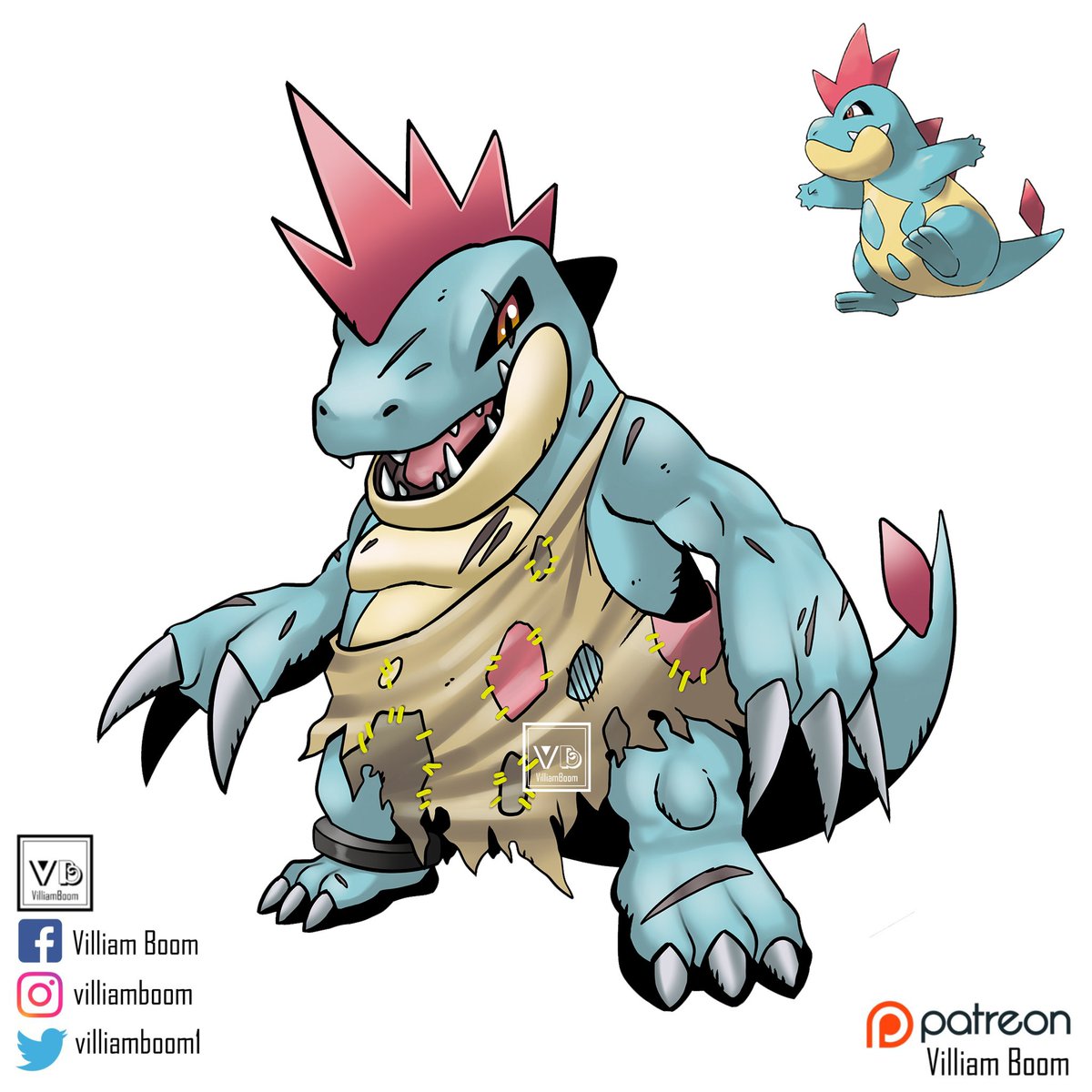 Villiamboom The Full Evolution Line Of Totodile As A Digimon Would You Like To See More Like This Pokemon Pokefusion Pokemonfusion Fakemon Feraligatr Totodile Digimon Digimonsurvive Digimon02thebeginning T Co 79xirkwwlb