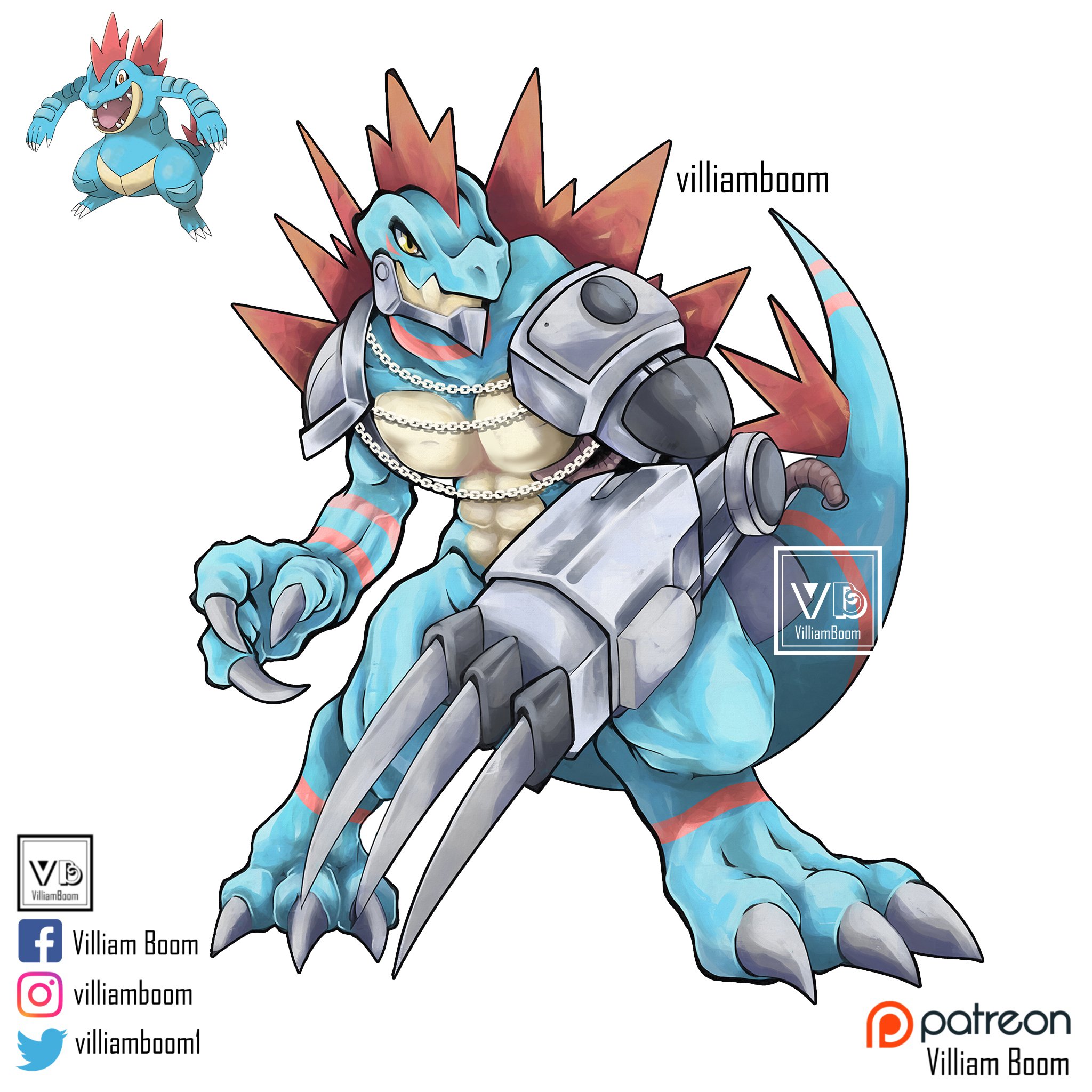 Villiamboom The Full Evolution Line Of Totodile As A Digimon Would You Like To See More Like This Pokemon Pokefusion Pokemonfusion Fakemon Feraligatr Totodile Digimon Digimonsurvive Digimon02thebeginning T Co 79xirkwwlb