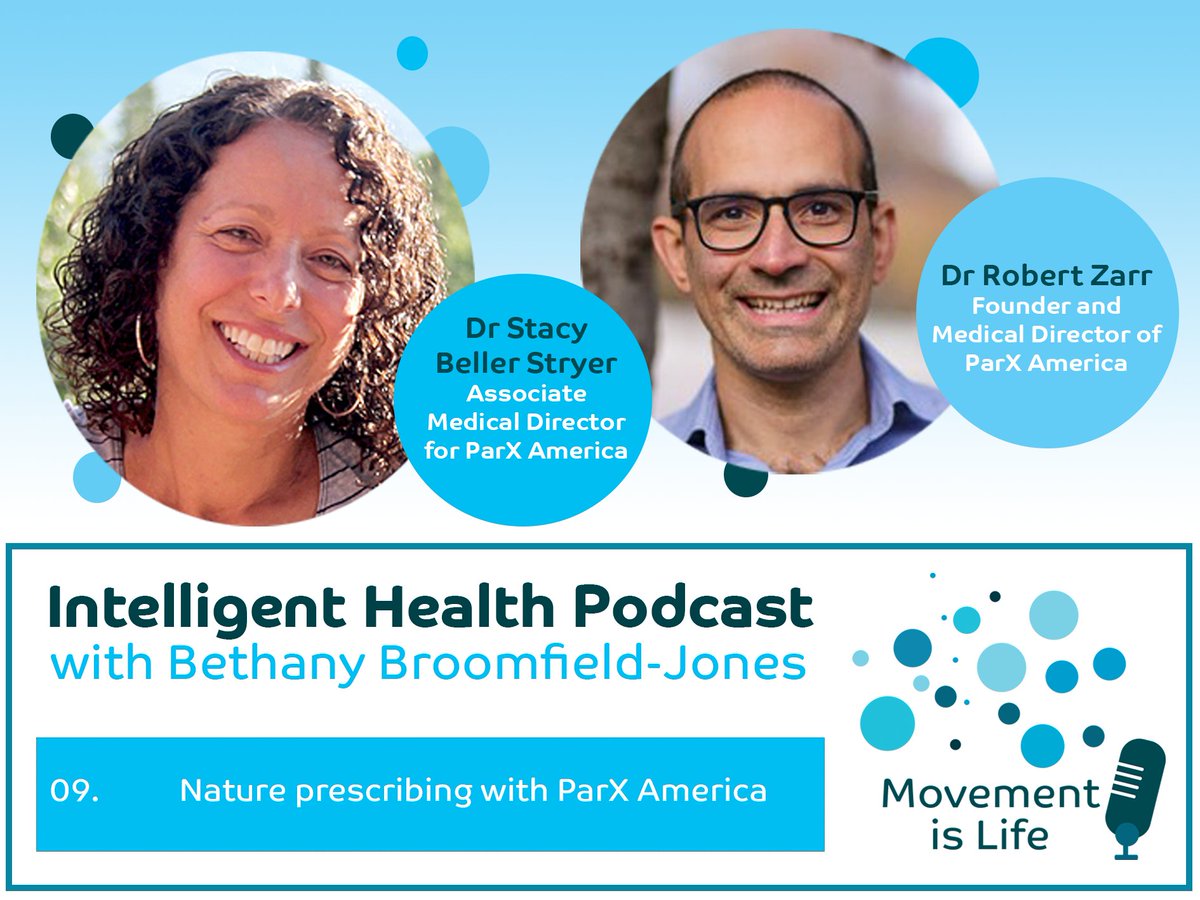 In ep 9 of Movement is Life🎙️, Dr Robert Zarr &amp; Dr Stacy Beller Stryer join us from <a href="/ParkRxAmerica/">Park Rx America</a>. We discuss the importance of nature connection in greenspaces for our overall physical &amp; mental #wellbeing &amp; #GreenSocialPrescribing in the US🌳-spoti.fi/3Q9WDnX