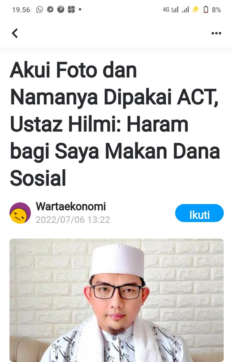 Haram jg donk foto Dan namanya di pake ACT yg ternyata pengurusnya GARONG DANA SOCIAL Preeeet kamu Hilmi Sipi'iz