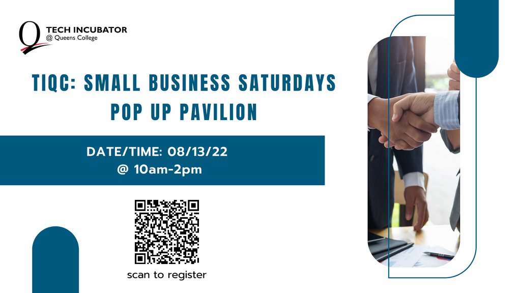 TechIncubatorQC's tweet photo. We are excited to announce our first Small Business Saturday Pop-Up Pavilion! Come and network and meet other business owners! Register Here: https://t.co/51dIxaux28

#Nycbusinessowners #smallbusiness #online #popup #jobs #creativemarketing #queensbusinessowners #nycbased https://t.co/EM9F9dg8V2