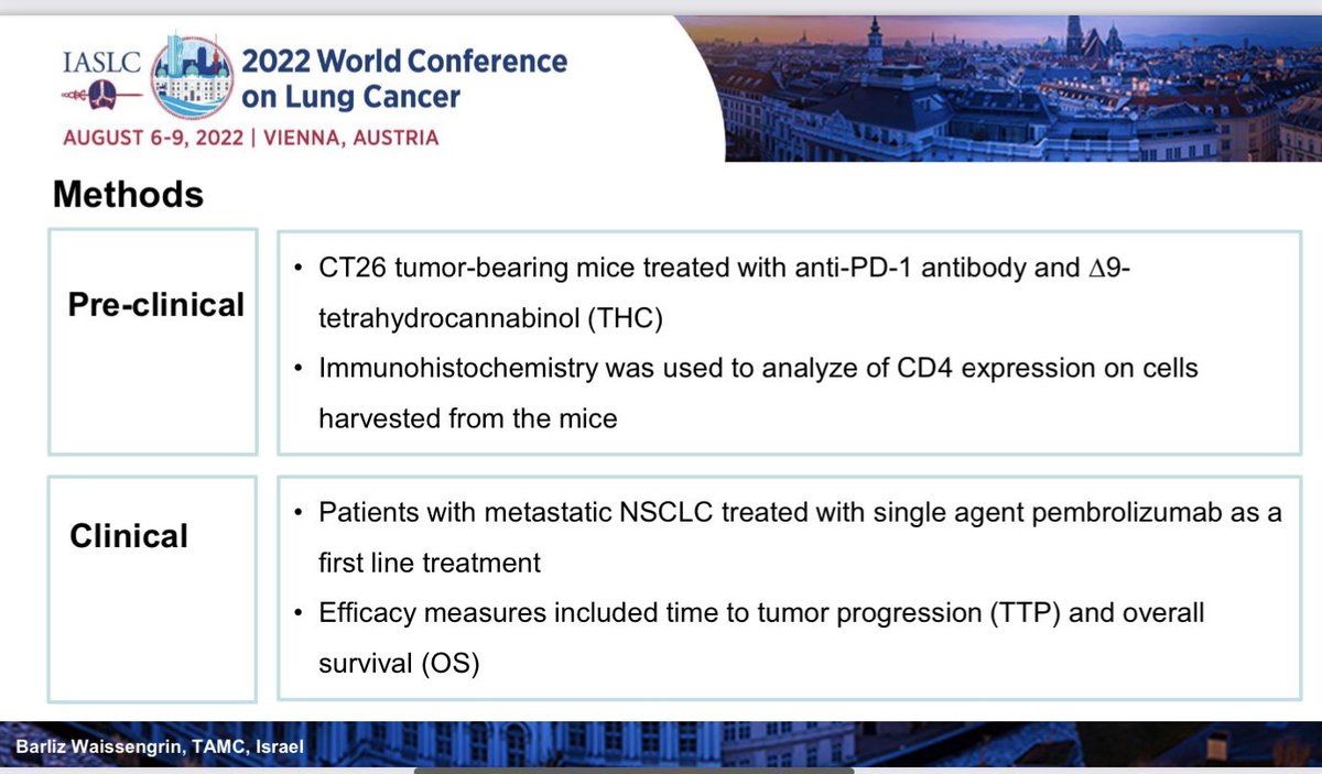 mihaela_aldea's tweet photo. Medical cannabis use does not seem to impact first line immunotherapy outcomes in advanced NSCLC @BarlizW #WCLC22 
What about cannabis smoking? … study ongoing at Gustave Roussy, collaborators are welcome :) https://t.co/BVOjki5c0a