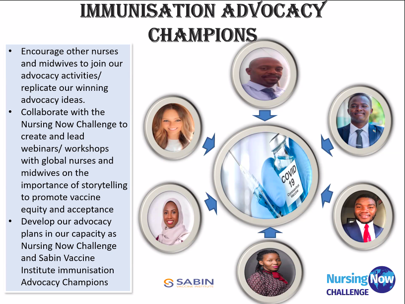 And we're live with the #ImmunisationAdvocacyChampions! Please join us now to learn about their work & share your experiences of delivering the #COVID19 vaccine! #VaccinesWork #COVID19 #Nurses2022 #Midwives2022 @sabinvaccine