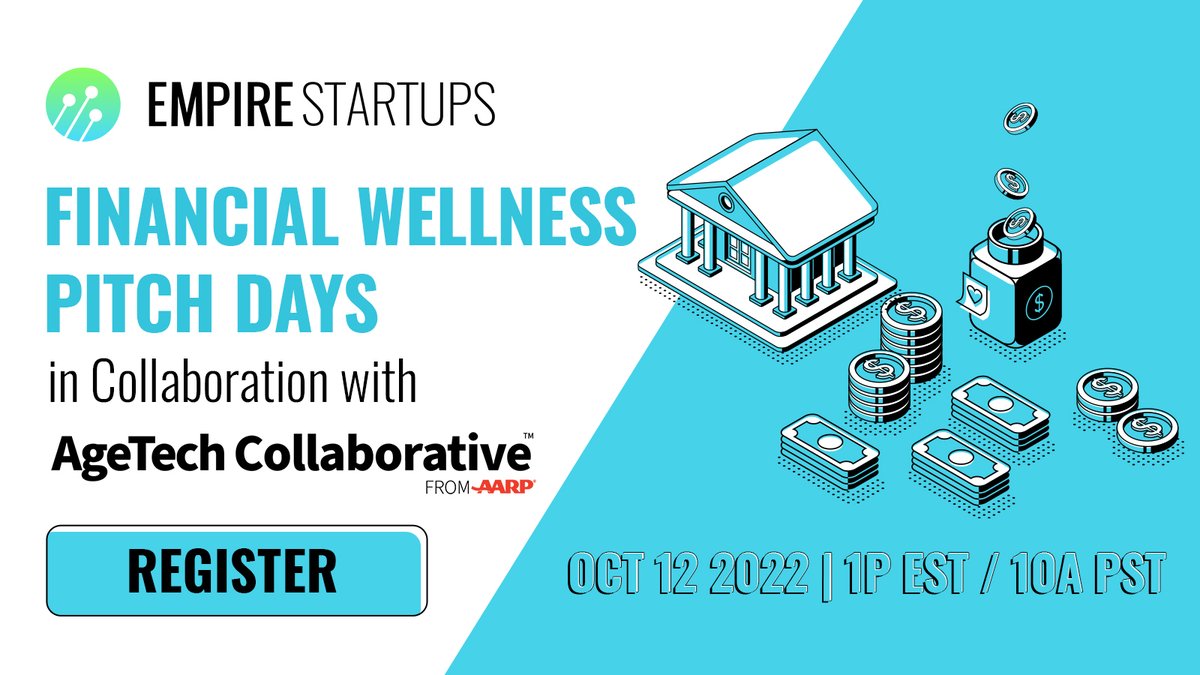 [APPLY TO PITCH] 

Tag your favorite #FinTech founders in Financial Wellness!

Apply by 8/31 to Pitch in front of 300+ and win a non-dilutive $10k prize! 

 empirestartups.com/events/agetech…

Alum incl <a href="/lendshift/">Lendshift, Inc</a> <a href="/thebeans_io/">The Beans</a> <a href="/hellomeetlance/">Lance</a> <a href="/theostrichapp/">Ostrich (🐣,🐣)</a>