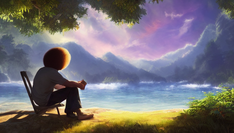 Bob Ross in Heaven