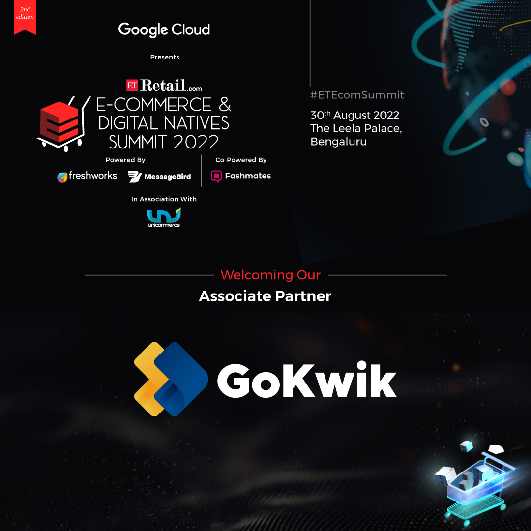ETRetail's tweet photo. #PartnerAnnouncement

We are delighted to welcome @gokwik to the #ETEcomSummit 2022 as our Associate Partner.

Welcome onboard @gokwik!

📍The Leela Palace Hotel, Bengaluru
📅 30th August 2022

Register Now: https://t.co/EGGiRLsmgg

 #CelebrateEcommerce #HigherandKwiker https://t.co/WlP9v3HwV2