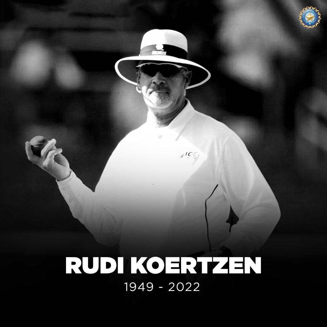 BCCI's tweet photo. R. I. P Rudi Koertzen. 

The BCCI mourns the loss of one of the finest umpires to have officiated the game of cricket. https://t.co/44Ztdhiioe