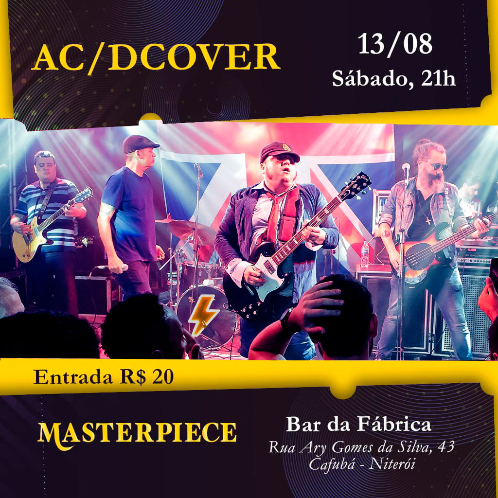 Sábado (13/08) tem AC/DCover na Cervejaria Masterpiece em Piratininga! #acdcover15anos #acdc #piratininga #cervejariamasterpiece #niteroi