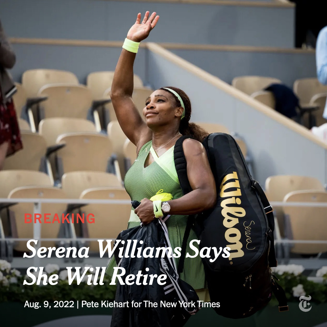 [情報] Serena Williams 計畫在今年美網過後退休