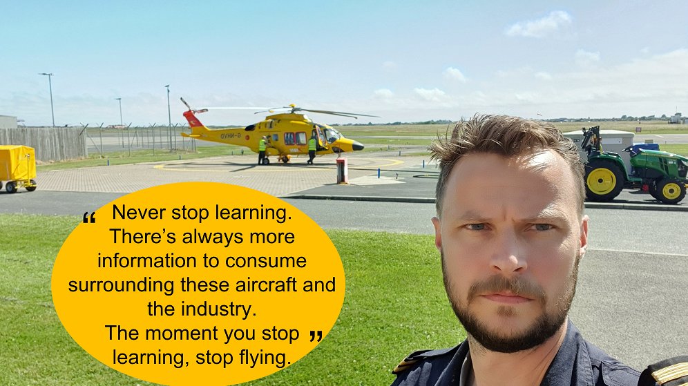 NhvHelicopters's tweet photo. Our next Employee Spotlight Feature is with a AW169 Technical Pilot who flies with NHV in Blackpool. 
His best advice is that we should always be learning. 
Read more from Patrick’s witty interview here: https://t.co/l0zxP6xymN 

#AW169 #TechnicalPilot  #EmployeeSpotlight #NHV https://t.co/7TGLPCNtNW