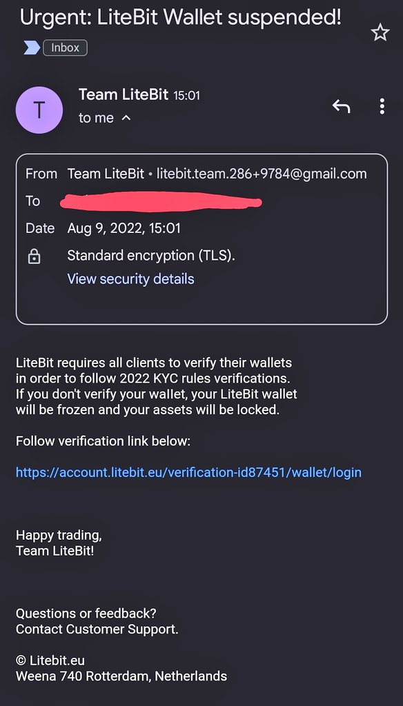 I nearly fell for it... Watch out for scanners trying to get into your <a href="/litebiteu/">LiteBit.eu</a> account!