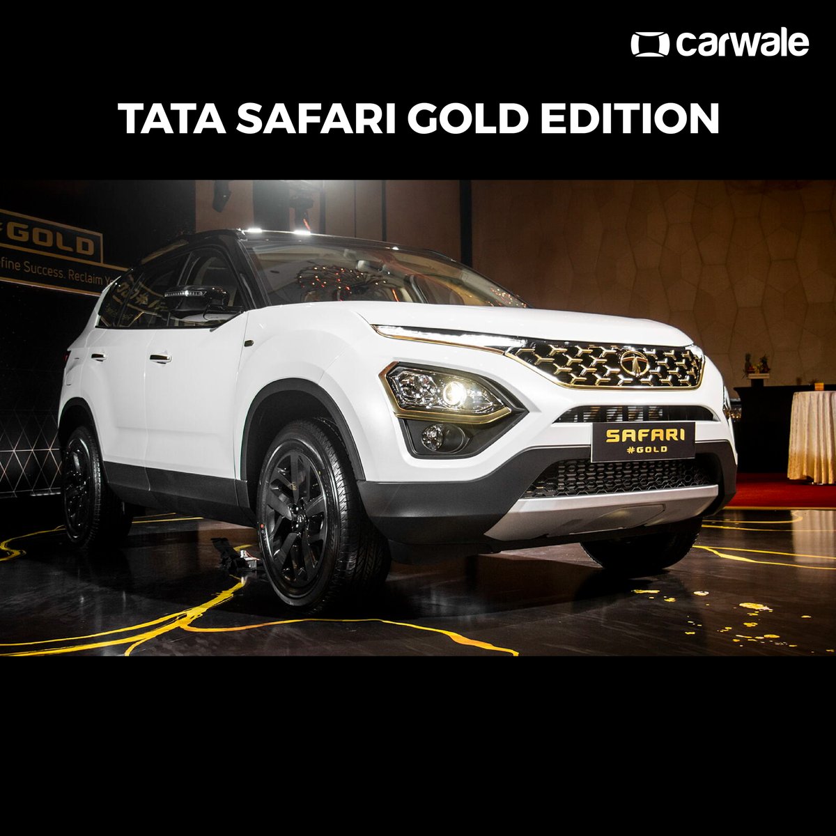 CarWale's tweet image. A few months ago, Tata Motors launched the Safari Gold Edition in the country. As the name suggests, Tata’s flagship is adorned with swathes of gold colouring both on the inside and outside.
#CWSnippet #Carlife #Cars #TataSafariGoldEdition #TataSafari #GoldEdition #TataCars