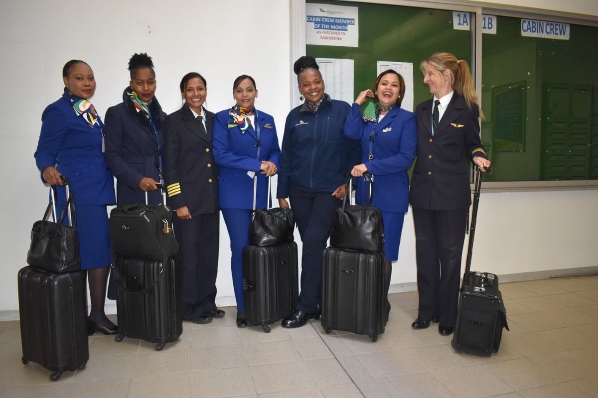 SAA showing off 🙌🏾

All Women flight crew getting ready ✈️ this past morning.

#womensday2022