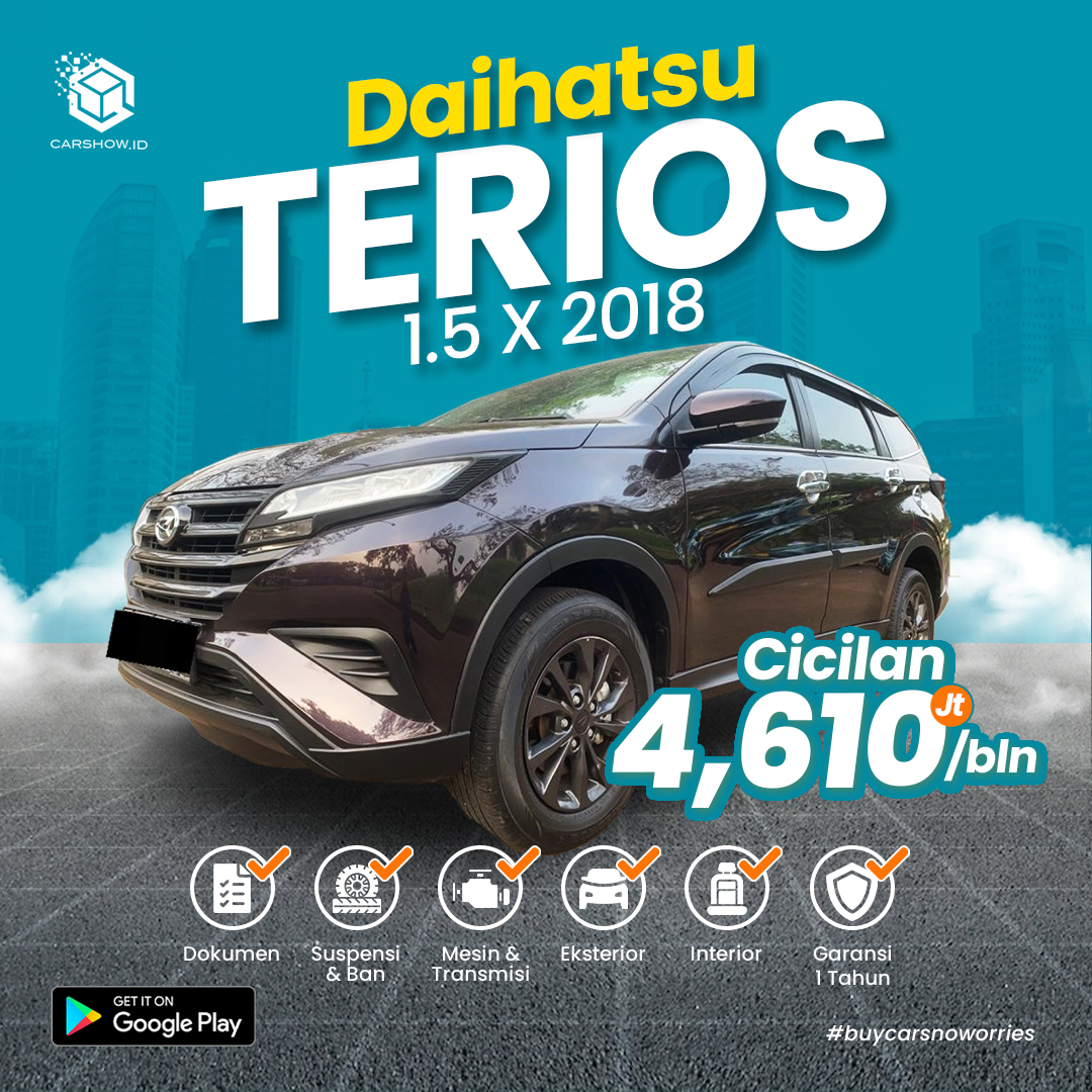 CarshowId's tweet photo. Daihatsu Terios 1.5 X Bensin AT 2018

Harga Kredit : 189jt
TDP 65jt
Angs 4.610 x 47

Detail Mobil :
https://t.co/H7vC8CtCIB
Hubungi WA :
https://t.co/9Wx6Mo4RL8
Instagram Carshow :
https://t.co/xjlLnPJ8d6
Download Aplikasi Carshow :
https://t.co/WSzG91mYIw

#terios #daihatsu https://t.co/0slpRVFVcA