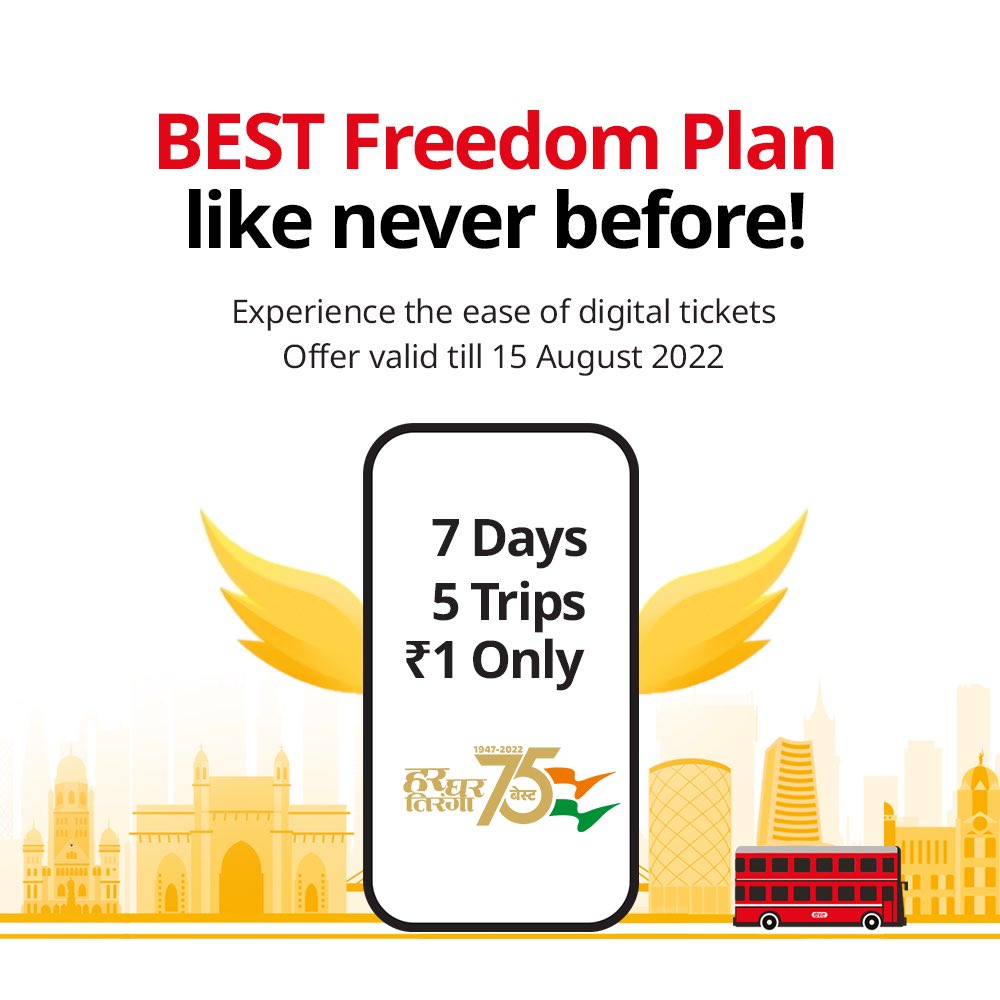 chaloapp's tweet photo. Experience the freedom of digital travel. Download the Chalo App now by clicking on https://t.co/dXAVbHIMnB

#Chalo #HarGharTiranga #ChaloApp #Mumbai #75YearsOfIndependence #IndependenceDay #BEST #BESTFreedomPlan https://t.co/9D7UoAPDyZ