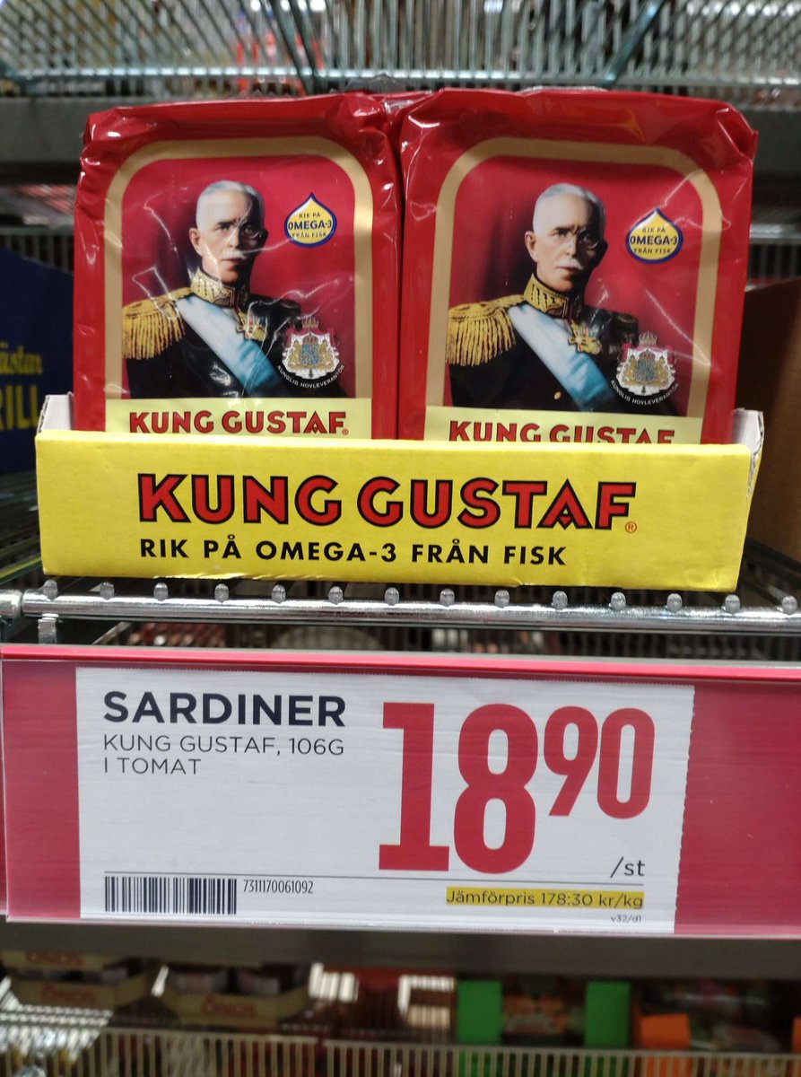 นี่คือปลากระป๋องที่สวีเดน คิงส์กุสตาฟ ขนาดกระป๋องประมาณครึ่งฝ่ามือราคาเกือบเจ็ดสิบบาท ปลาตัวเท่านิ้วชี้อัดอยู่สิบกว่าตัว ซอสมะเขือเทศแห้งๆ รสชาติก็งั้นๆ คิดถึงอะยัมในเมืองไทย🐟🐟🐟
ขออนุญาต​แท็ก​ค่ะ
<a href="/intense1975/">Pre-sent Order X🥤💙⚜️🇹🇭🐈🐈‍⬛🐌💡🏁⬆️🪬🌞🌜™️</a>
<a href="/gamesira1/">Game-Sira 🇹🇭🧡🇹🇭</a>