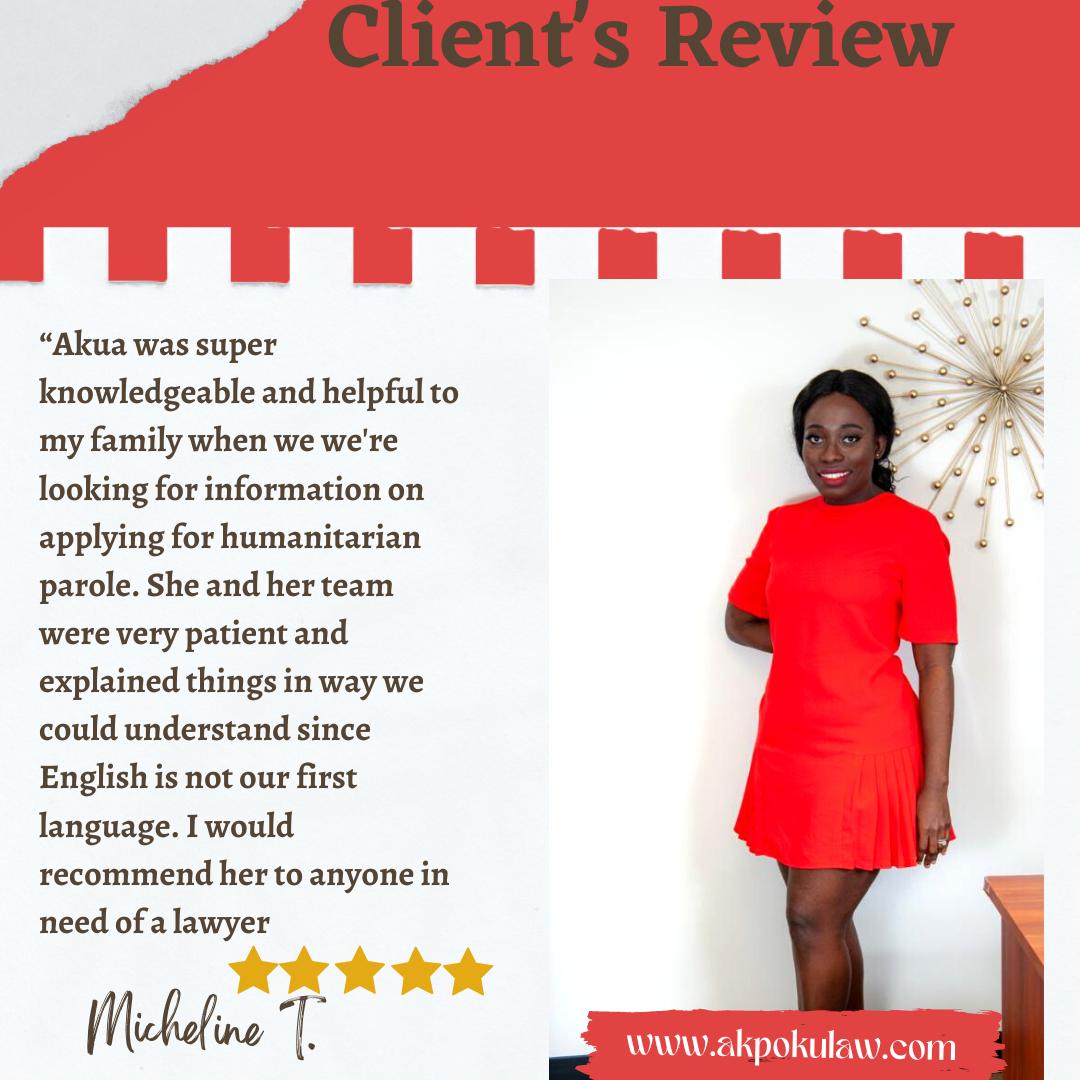 We are happy to assist.
 #ImmigrationLawyer  #explorepage #greencard #citizenship #visitorsvisa #touristvisa #b1b2visa #americandreams #entrepreneur #lawyer #immigrants #teamakpokulaw #immigrantslawyer #vawa #visapetition #reviews #clientreviews