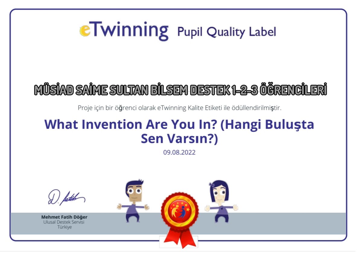 Çalışmalarımız #eTwinning kalite etiketiyle ödüllendirildi, öğrencilerimi kutlarım.

<a href="/musiadbilsem/">İnegöl Müsiad Saime Sultan Bilim ve Sanat Merkezi</a>
@inegoletwinning 
@eTwinningBursa