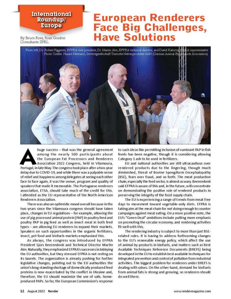 The August issue of Render, the international magazine of rendering, is in the mail and online! Check out this feature article by Bruce Ross on the state of the European industry and much more. pubs.rendermagazine.com/2022-08/page_1…