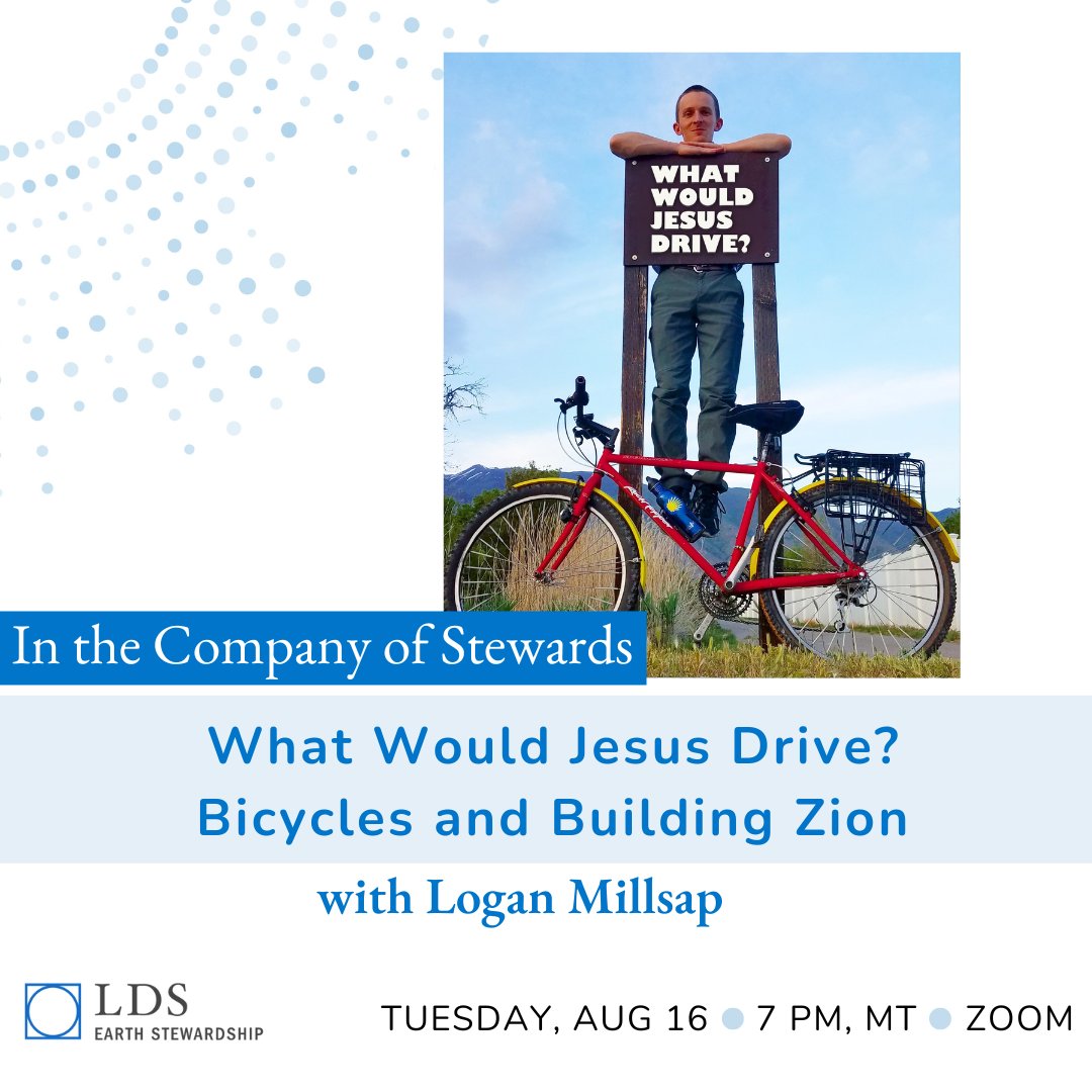 LDSEarthSteward's tweet photo. Join us for In the Company of Stewards on Tuesday, Aug 16 at 7pm MT.
Registration link: https://t.co/4aJDFigZO2
#everysaintasteward #earthconservation #cycling #cyclinglife #earthstewardship https://t.co/o6pVrxPHPP