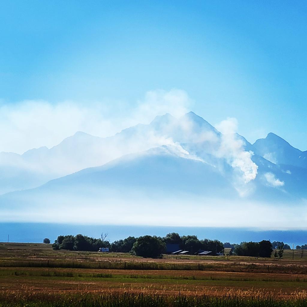 carmenpeone's tweet image. Small wildfire smolders 
In Mission Mountain timber
Sets mystical stage

We watched twin planes skim Flatheads Lake and head toward this fire. Looks like they're making headway. 

#haiku #missionmountains #montana #wildfire