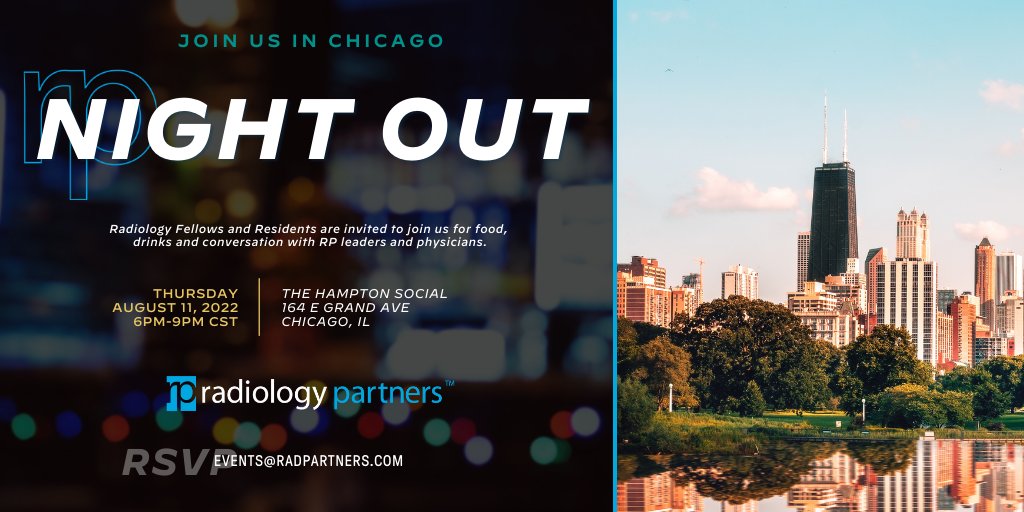 Rad_Partners's tweet photo. Chicago #radres &amp; #radfellows, will you be joining us this Thursday at @HamptonSocialCH for #RPNightOut? Guests are welcome!

There is still time to RSVP - sign up here: https://t.co/DchKxA4kBx

@UChicagoIR @NURadRes @Franciscan_Rads @MasonicRad https://t.co/3gPVD7Zi9R