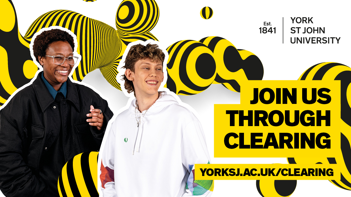 Clearing is your opportunity to find the right university for you. 

Want to know more about how clearing works? Search through the courses we have available or apply now for this September.

Check the link ⬇
yorksj.ac.uk/clearing/