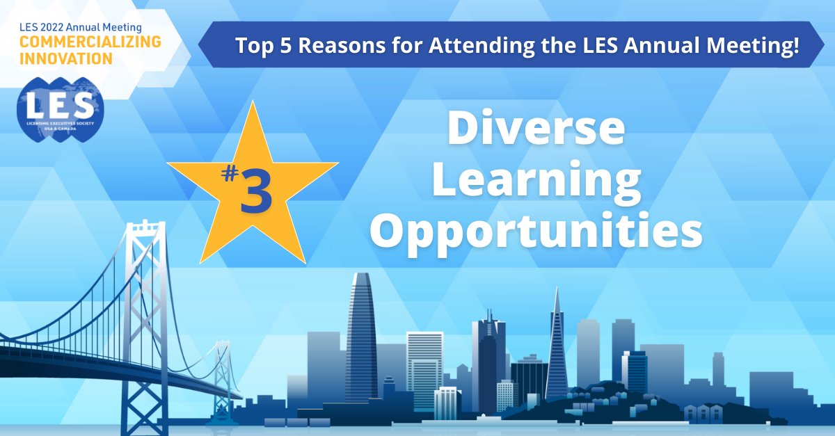 #LESAM22 features 30+ sessions on topics like new frontiers in #healthcare, environmental sustainability, innovations in blockchain and #NFTs, and more. Learn about your business sector and how other business sectors handle similar IP and licensing issues bit.ly/3Az1HNO.